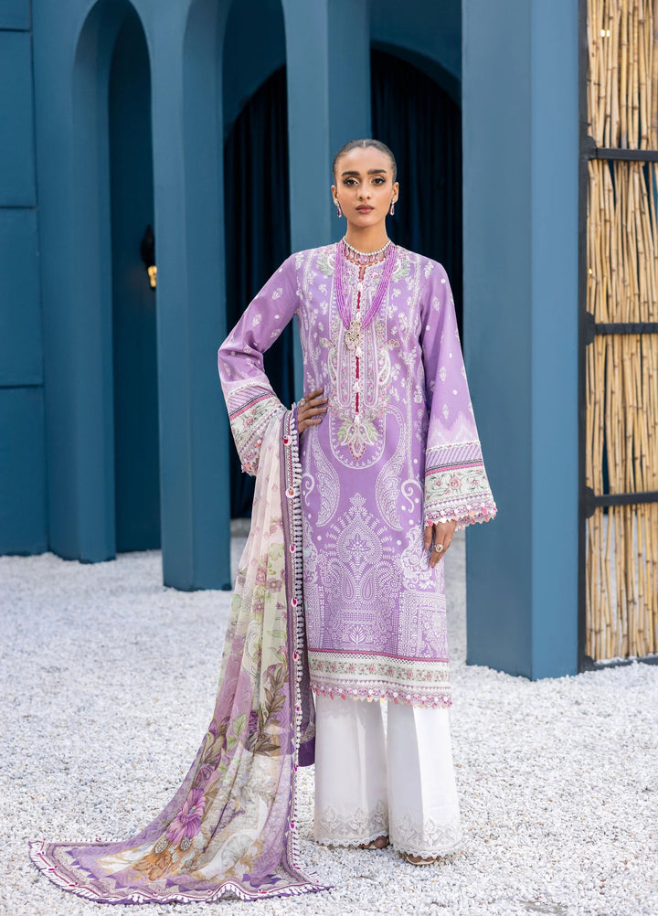 La Elise Women Unstitched Embroidered Lawn 3 Piece Suit 0000404 Ava - Casual Collection
