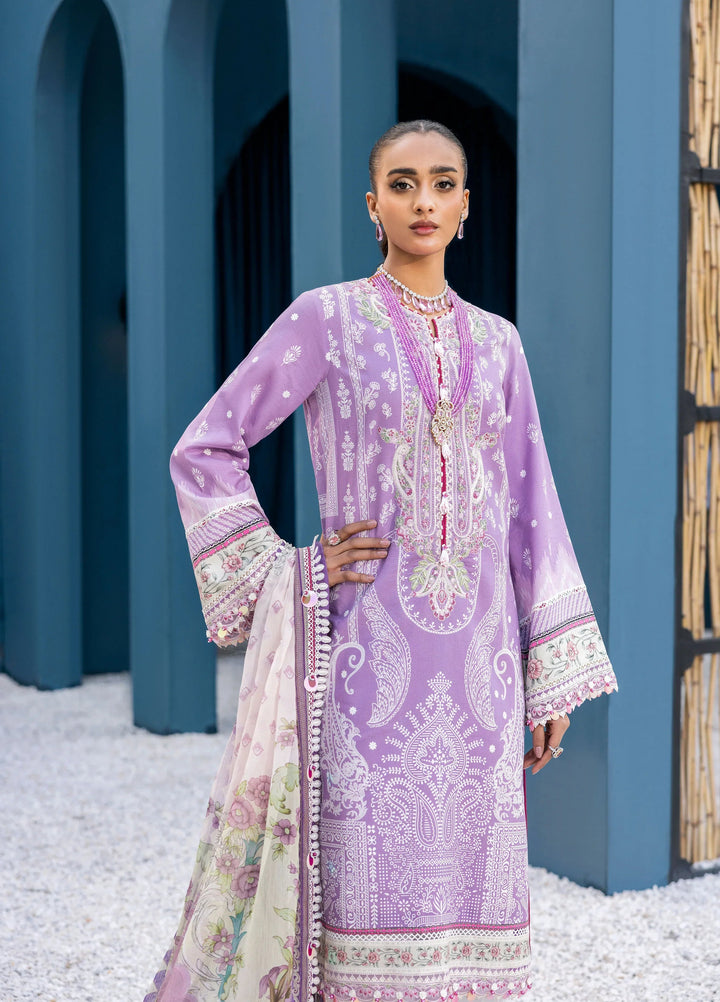 La Elise Women Unstitched Embroidered Lawn 3 Piece Suit 0000404 Ava - Casual Collection