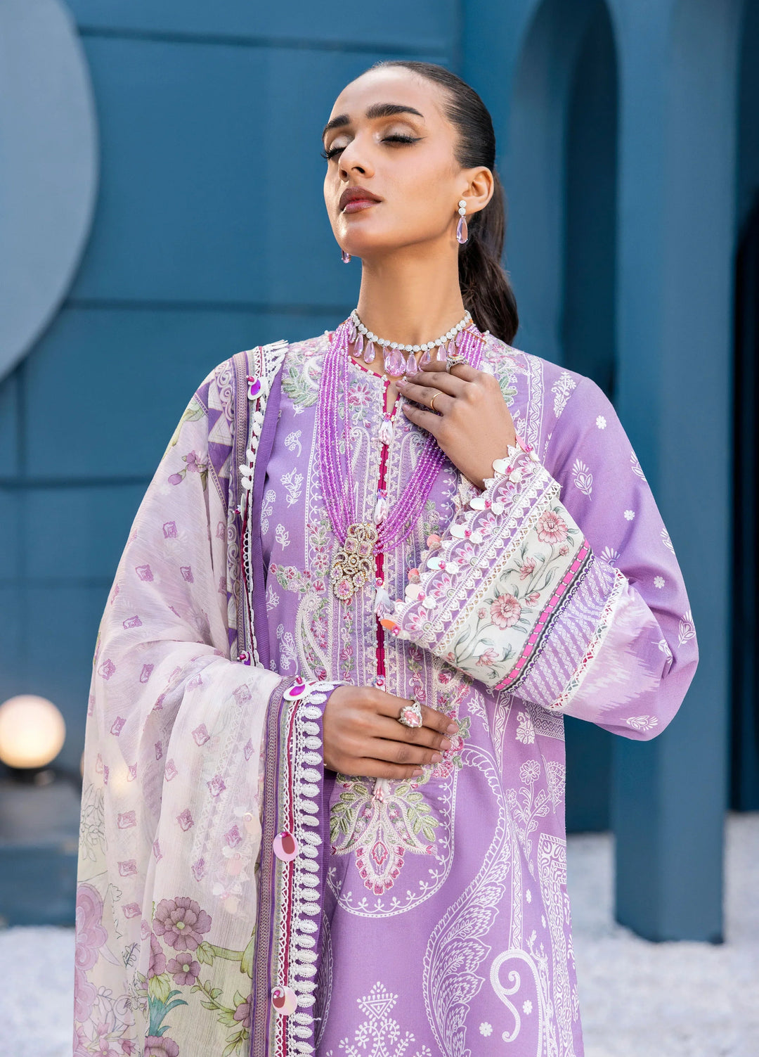 La Elise Women Unstitched Embroidered Lawn 3 Piece Suit 0000404 Ava - Casual Collection