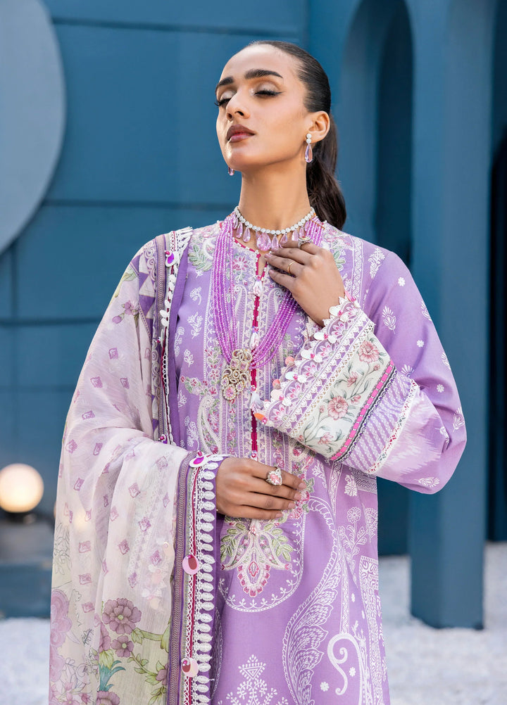 La Elise Women Unstitched Embroidered Lawn 3 Piece Suit 0000404 Ava - Casual Collection