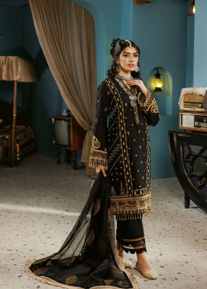 La Elise Women Unstitched Embroidered Cotton Net 3 Piece Suit 0000501 Leila - Festive Collection