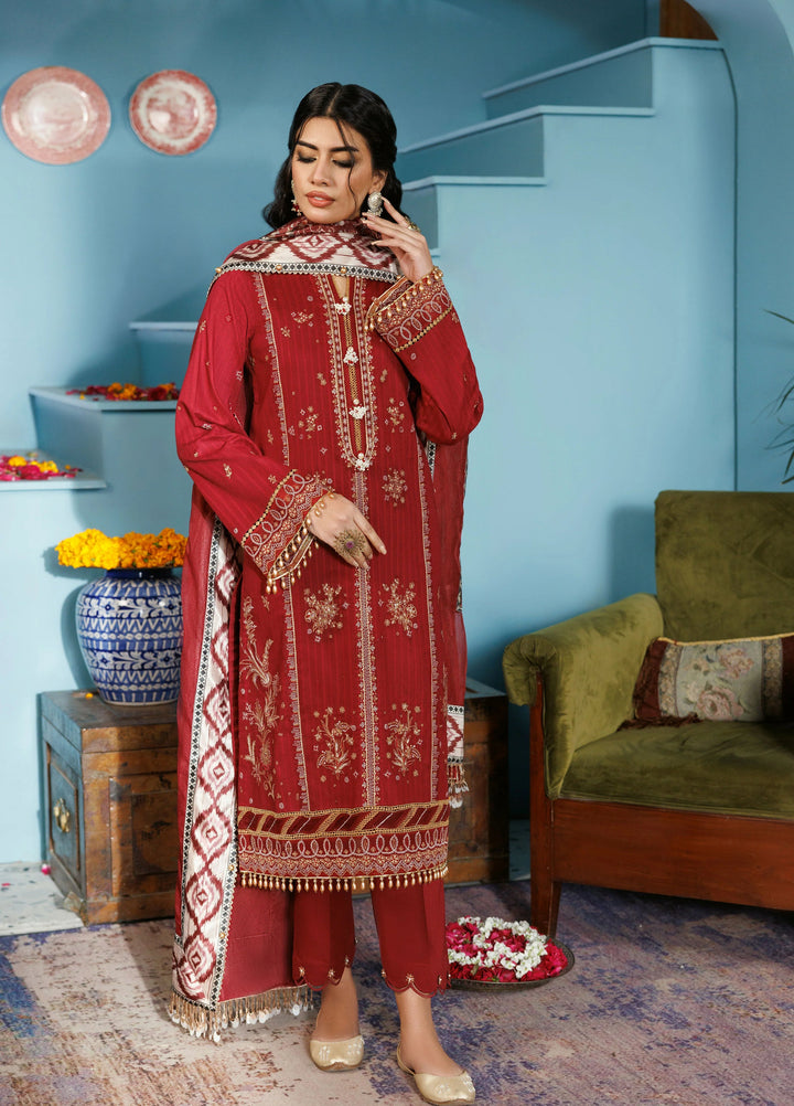 La Elise Women Unstitched Embroidered Lawn 3 Piece Suit 0000505 Pareesa - Casual Collection