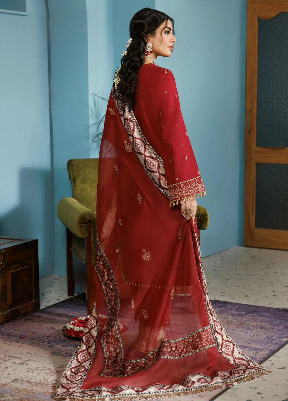 La Elise Women Unstitched Embroidered Lawn 3 Piece Suit 0000505 Pareesa - Casual Collection