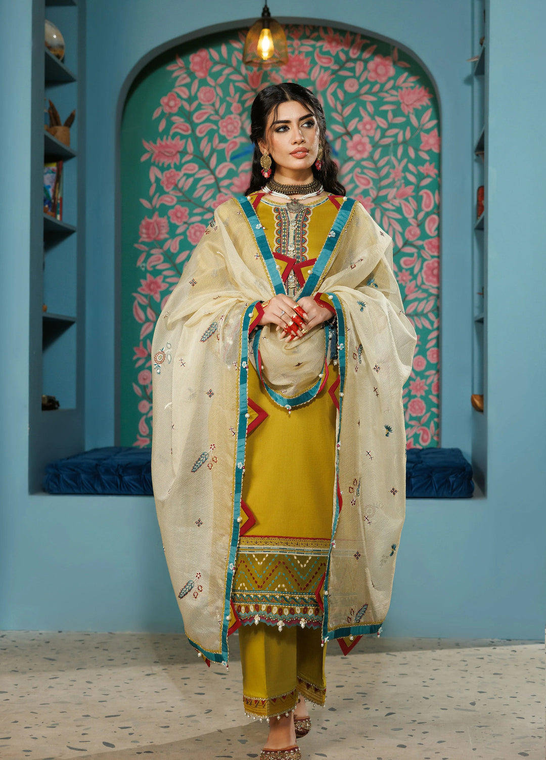 La Elise Women Unstitched Embroidered Lawn 3 Piece Suit 0000504 Zhalay - Festive Collection