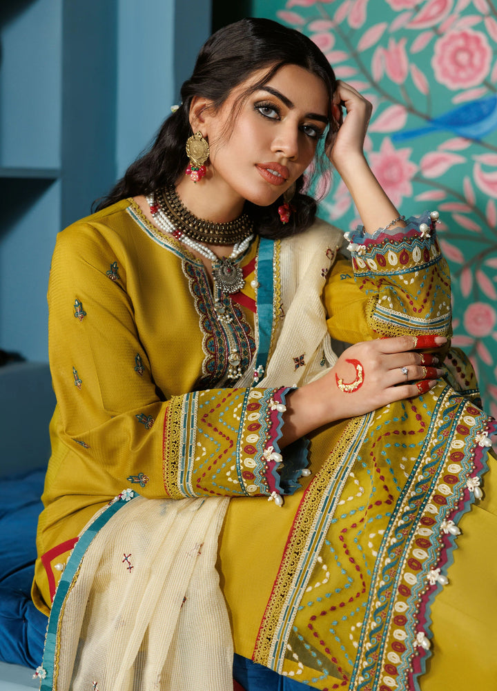 La Elise Women Unstitched Embroidered Lawn 3 Piece Suit 0000504 Zhalay - Festive Collection