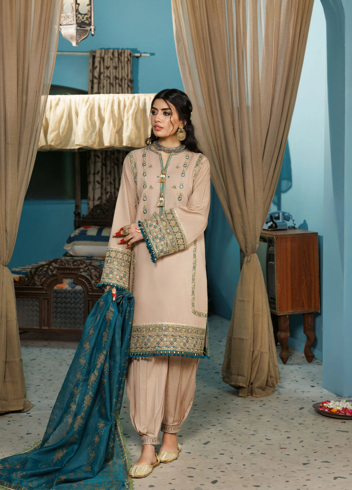 La Elise Women Unstitched Embroidered Lawn 3 Piece Suit 0000506 Gulnar - Casual Collection