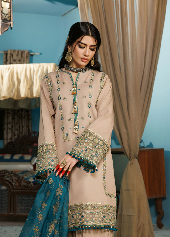 La Elise Women Unstitched Embroidered Lawn 3 Piece Suit 0000506 Gulnar - Casual Collection
