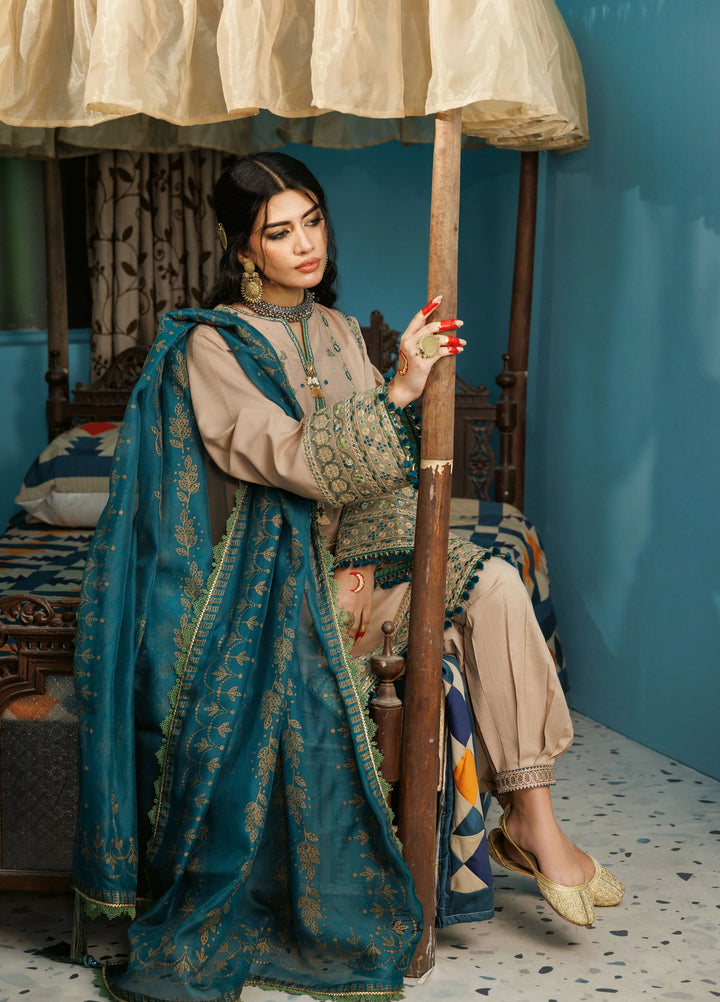 La Elise Women Unstitched Embroidered Lawn 3 Piece Suit 0000506 Gulnar - Casual Collection