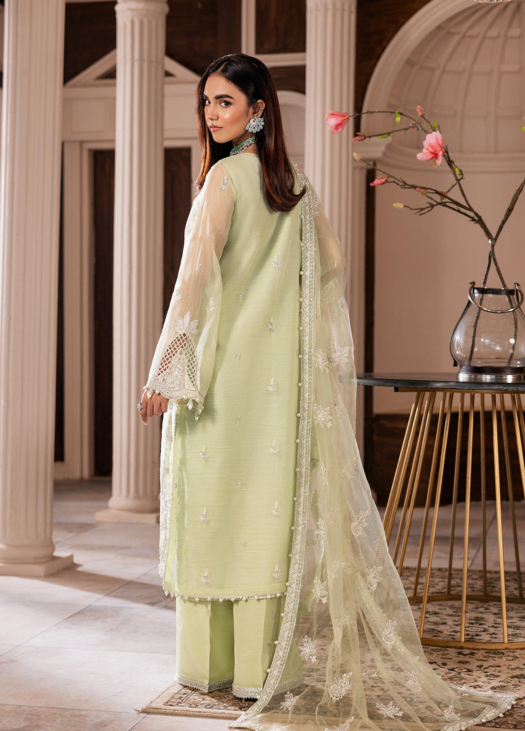 La Elise Women Unstitched Embroidered Khadi Silk 3 Piece Suit 000105 Cara - Casual Collection