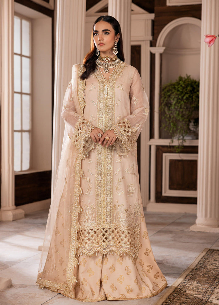 La Elise Women Unstitched Embroidered Khadi Silk 3 Piece Suit 000102 Orla - Casual Collection