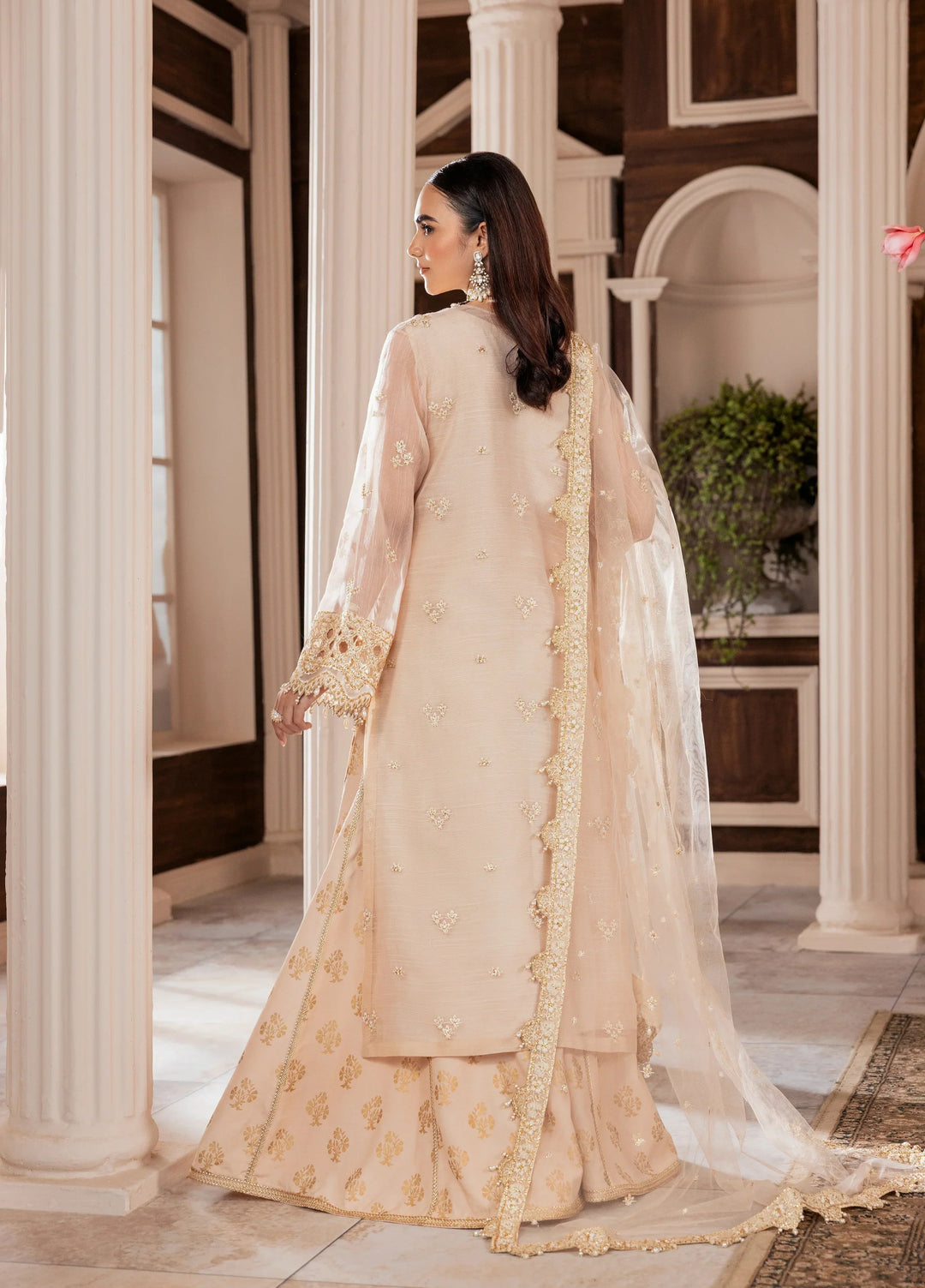 La Elise Women Unstitched Embroidered Khadi Silk 3 Piece Suit 000102 Orla - Casual Collection