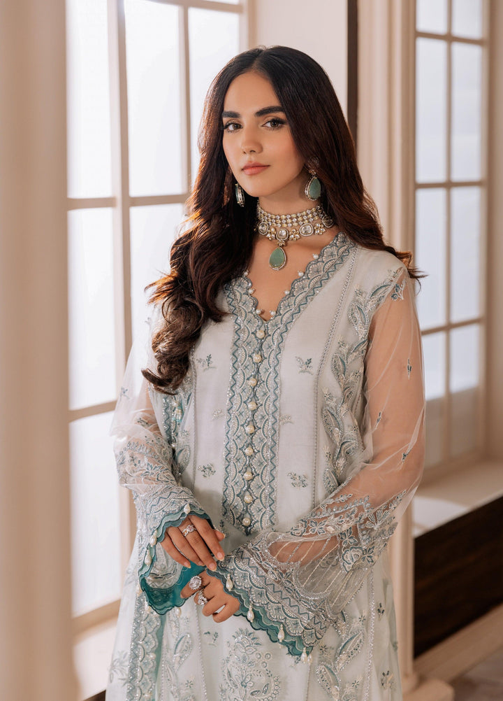 La Elise Women Unstitched Embroidered Net 3 Piece Suit 000103 Agnes - Wedding Collection