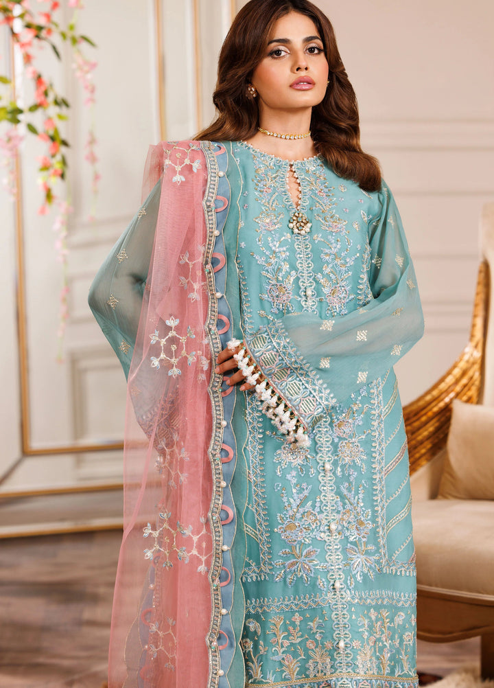 La Elise Women Unstitched Embroidered Chiffon 3 Piece Suit 0001005 Bella - Wedding Collection