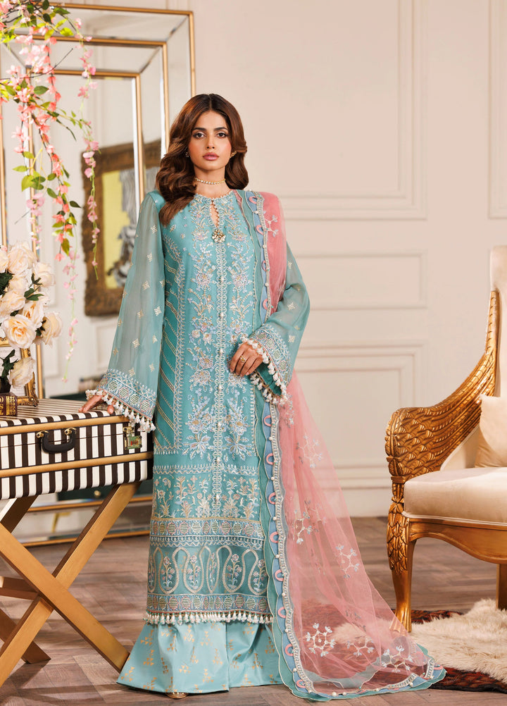 La Elise Women Unstitched Embroidered Chiffon 3 Piece Suit 0001005 Bella - Wedding Collection