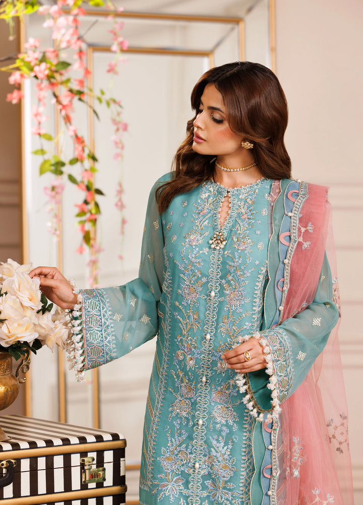 La Elise Women Unstitched Embroidered Chiffon 3 Piece Suit 0001005 Bella - Wedding Collection