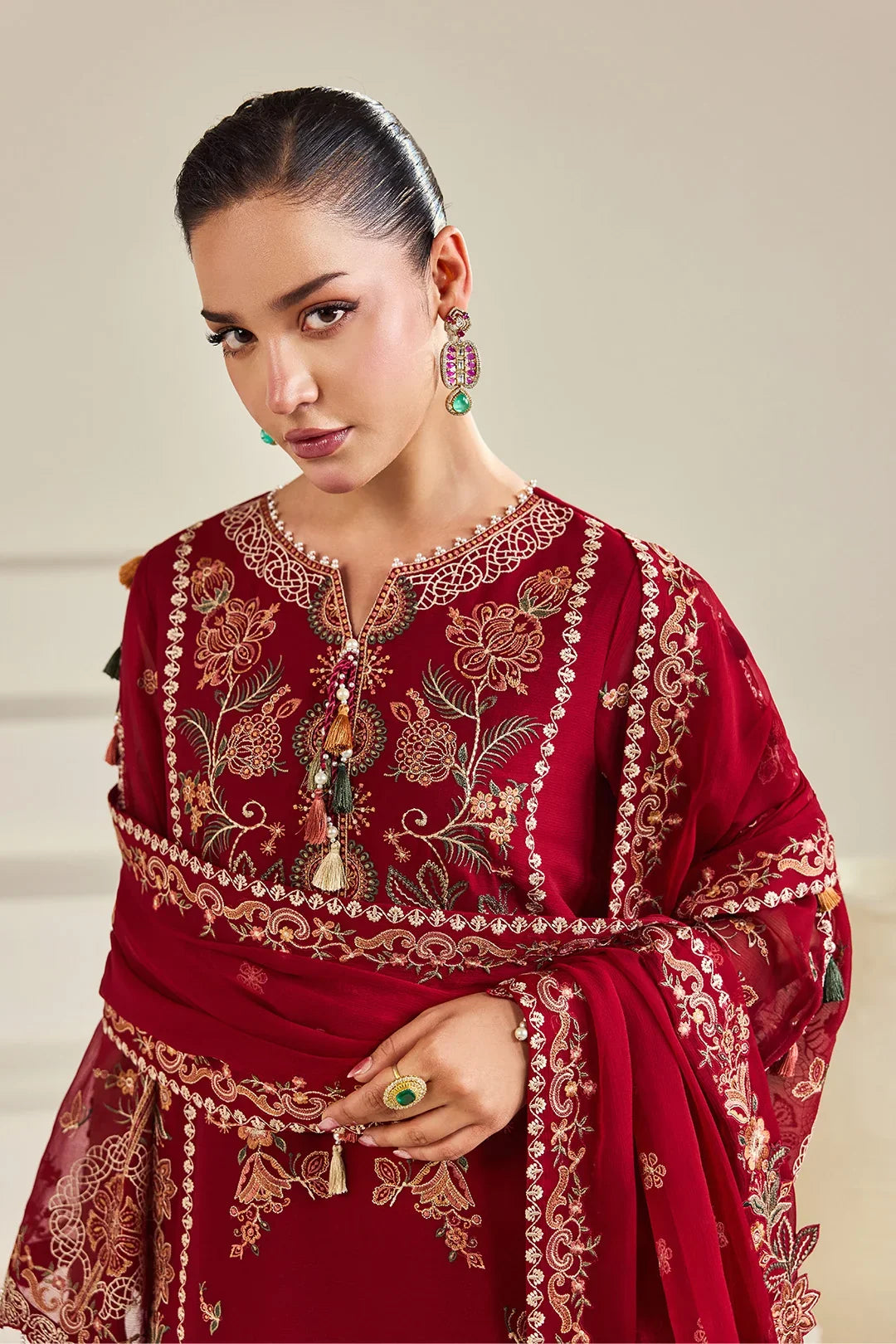 Dhaagay by Alizeh Fashion Unstitched Embroidered Chiffon 3 Piece Suit AF26UCD AF-DHG-5053 Suraira - Festive Collection
