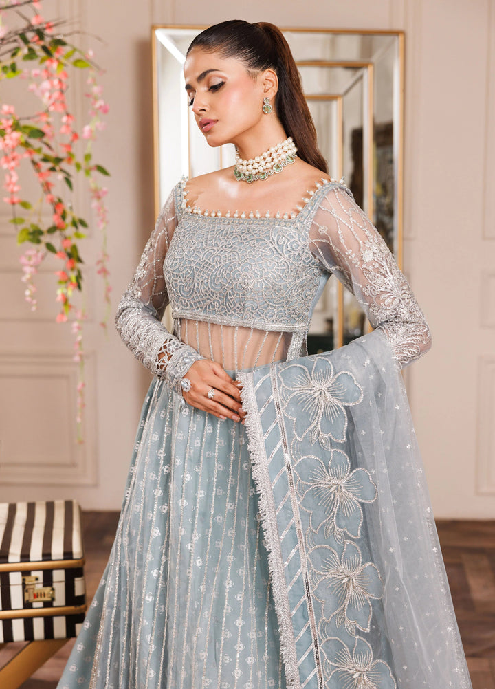 La Elise Women Unstitched Embroidered Net 3 Piece Suit 0001001 Ellie - Wedding Collection