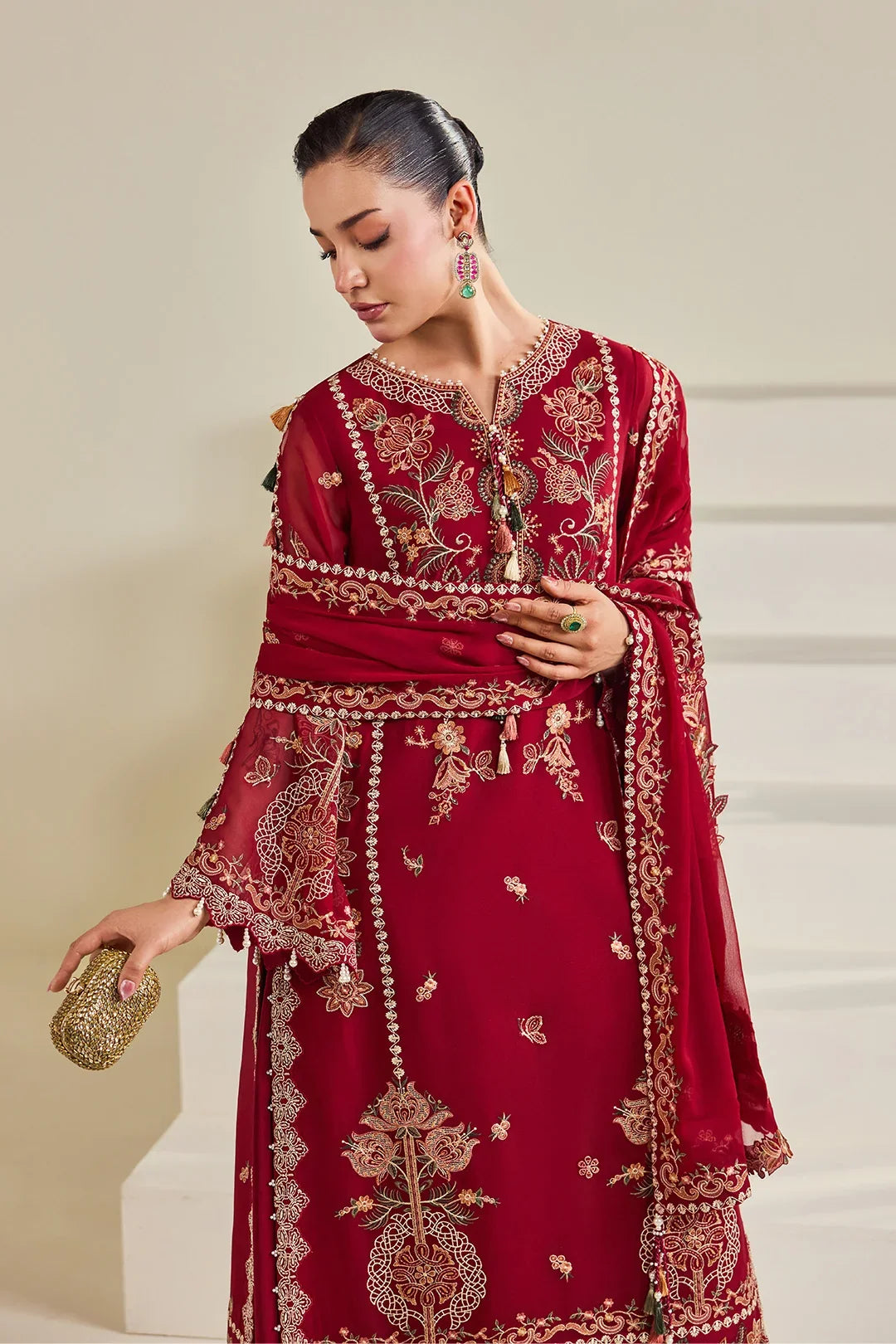 Dhaagay by Alizeh Fashion Unstitched Embroidered Chiffon 3 Piece Suit AF26UCD AF-DHG-5053 Suraira - Festive Collection