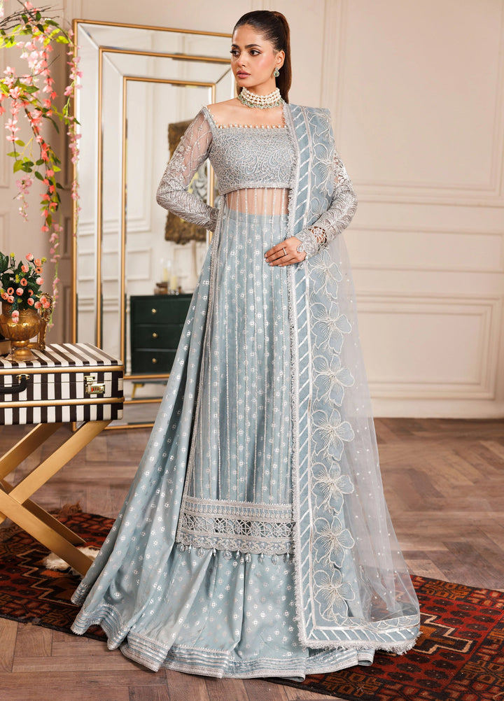 La Elise Women Unstitched Embroidered Net 3 Piece Suit 0001001 Ellie - Wedding Collection