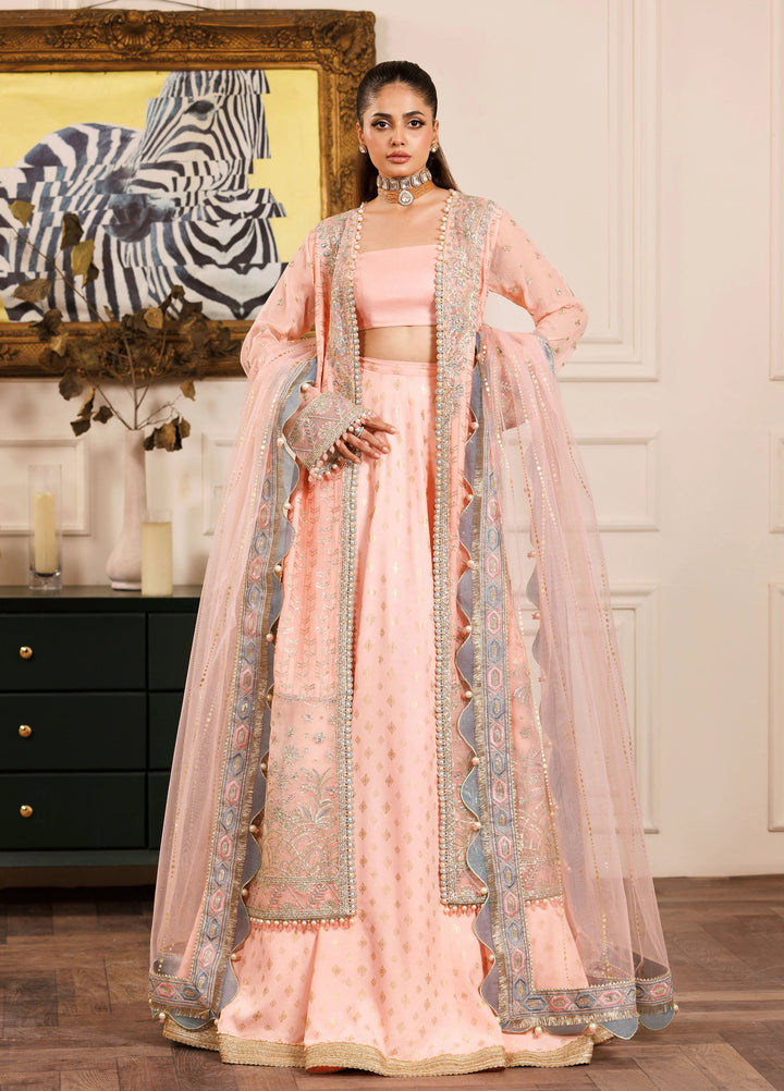 La Elise Women Unstitched Embroidered Chiffon 3 Piece Suit 0001004 Zuri - Wedding Collection