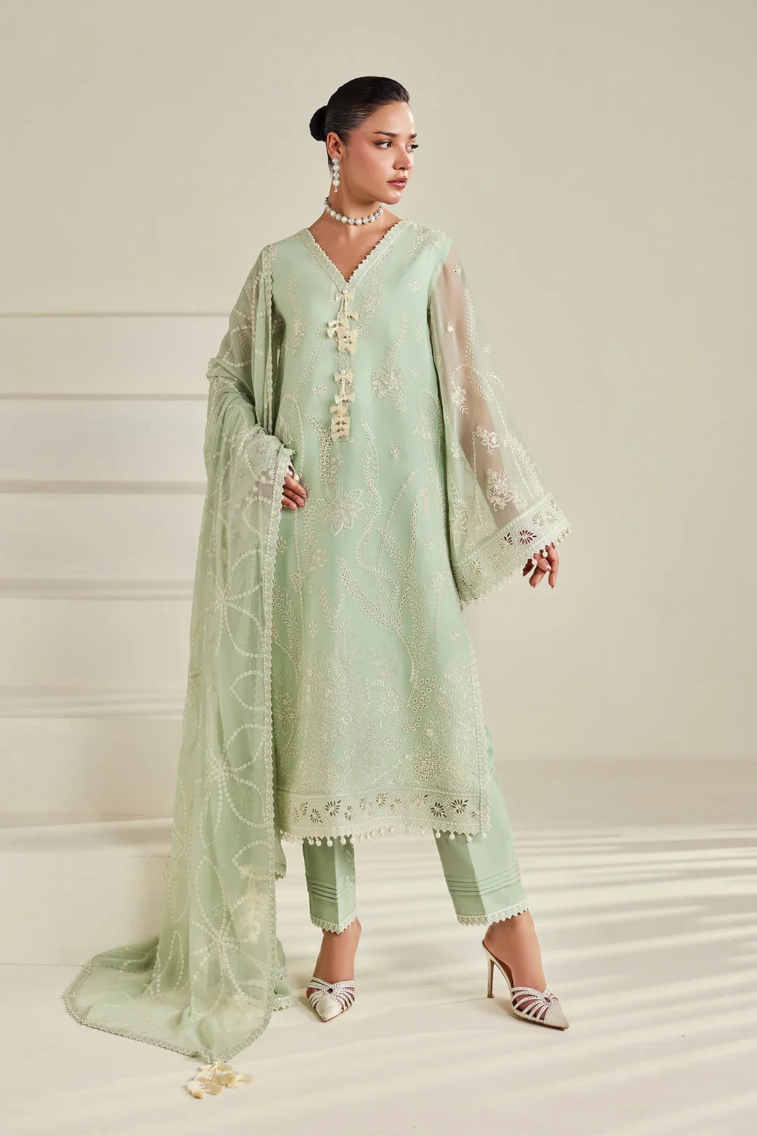 Dhaagay by Alizeh Fashion Unstitched Embroidered Chiffon 3 Piece Suit AF26UCD AF-DHG-5055 Meerak - Festive Collection