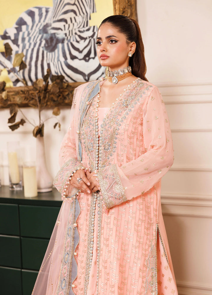 La Elise Women Unstitched Embroidered Chiffon 3 Piece Suit 0001004 Zuri - Wedding Collection