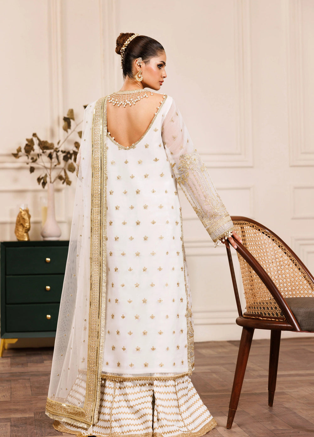 La Elise Women Unstitched Embroidered Organza 3 Piece Suit 0001006 Anais - Wedding Collection