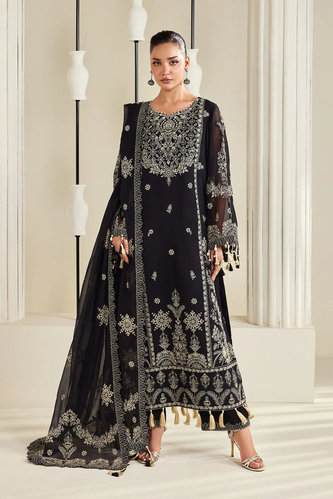 Dhaagay by Alizeh Fashion Unstitched Embroidered Chiffon 3 Piece Suit AF26UCD AF-DHG-5050 Zarly - Festive Collection