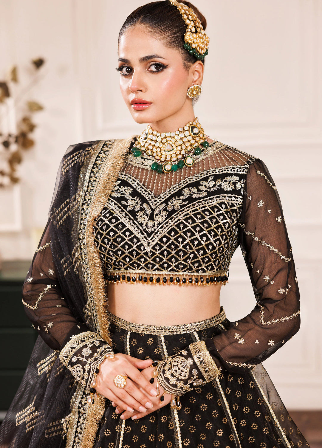 La Elise Women Unstitched Embroidered Chiffon 3 Piece Suit 0001002 Stella - Wedding Collection