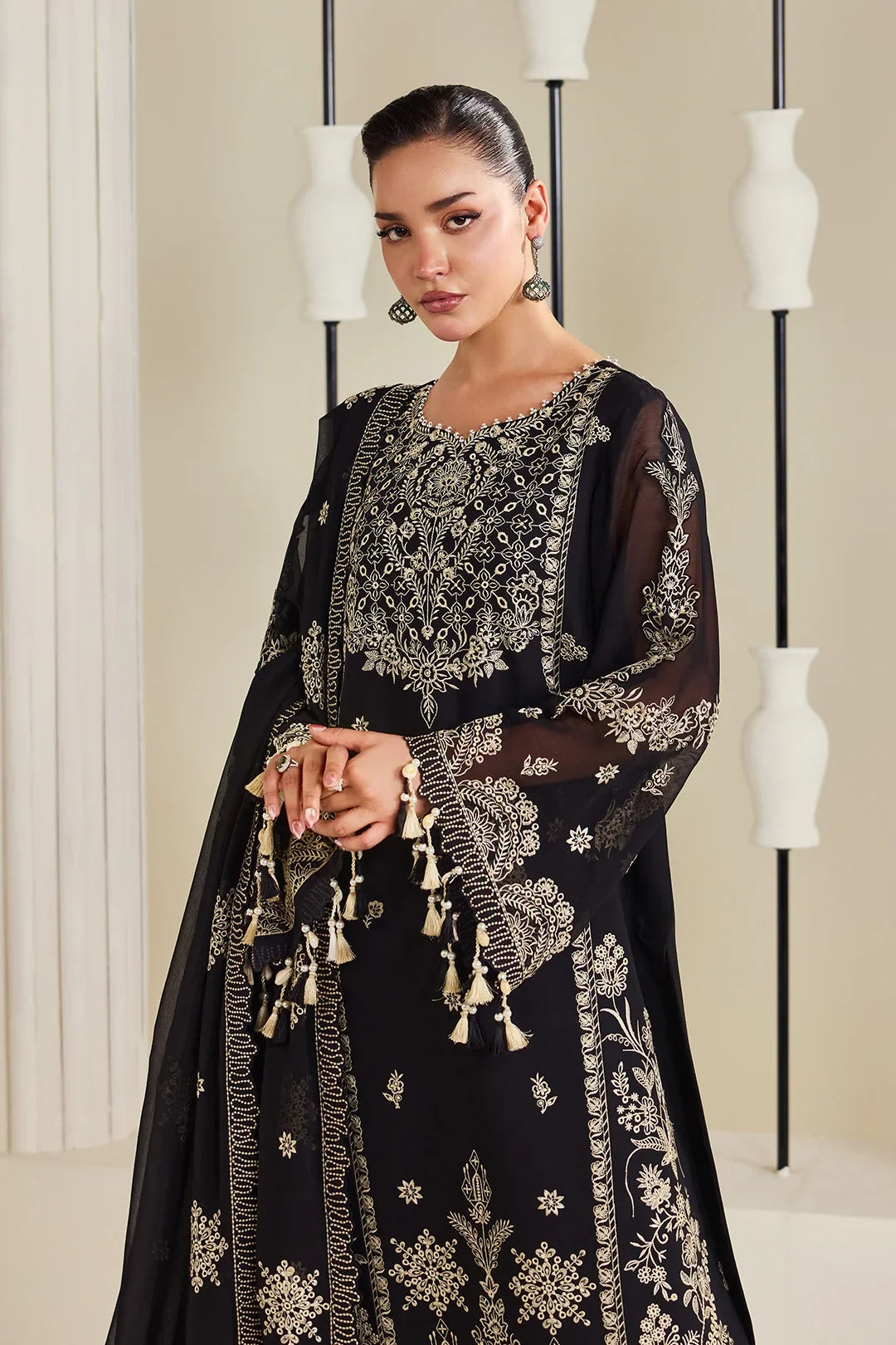 Dhaagay by Alizeh Fashion Unstitched Embroidered Chiffon 3 Piece Suit AF26UCD AF-DHG-5050 Zarly - Festive Collection