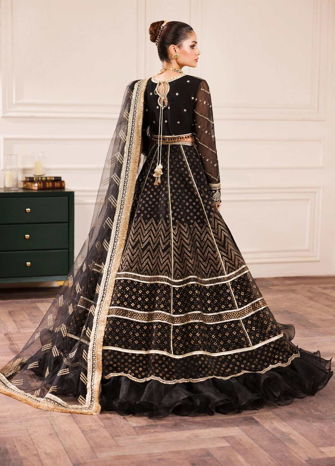 La Elise Women Unstitched Embroidered Chiffon 3 Piece Suit 0001002 Stella - Wedding Collection