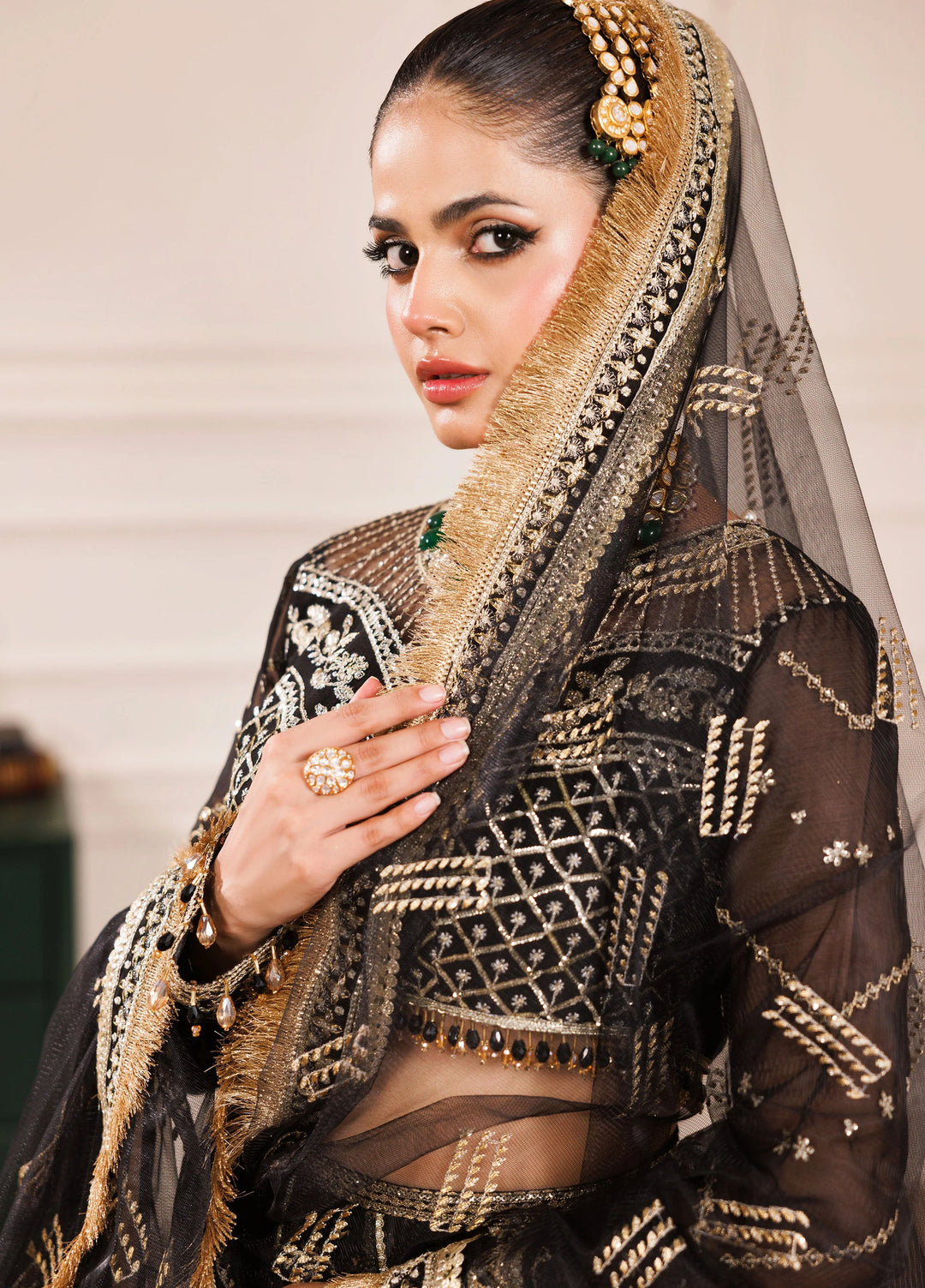 La Elise Women Unstitched Embroidered Chiffon 3 Piece Suit 0001002 Stella - Wedding Collection