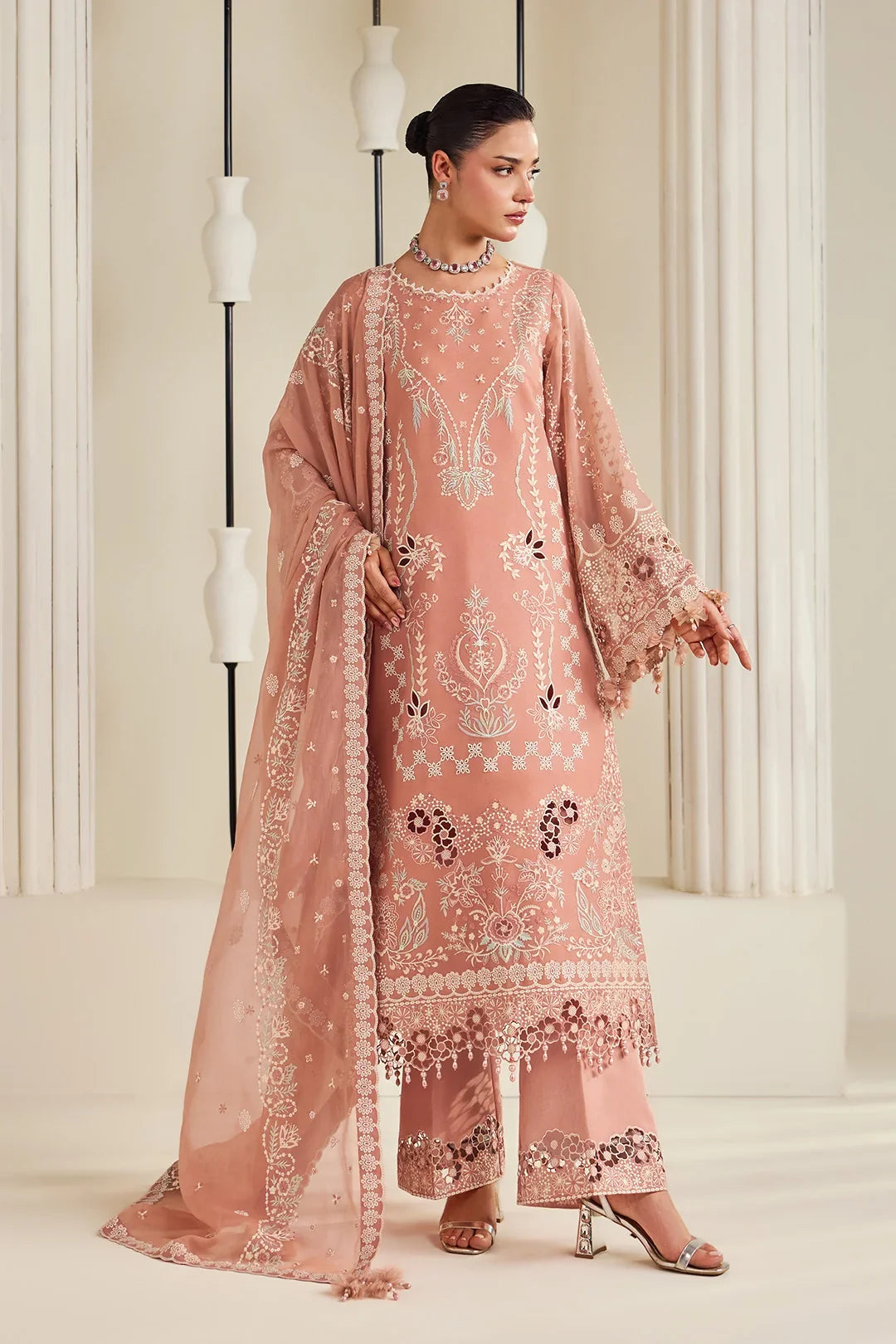 Dhaagay by Alizeh Fashion Unstitched Embroidered Chiffon 3 Piece Suit AF26UCD AF-DHG-5045 Sorah - Festive Collection