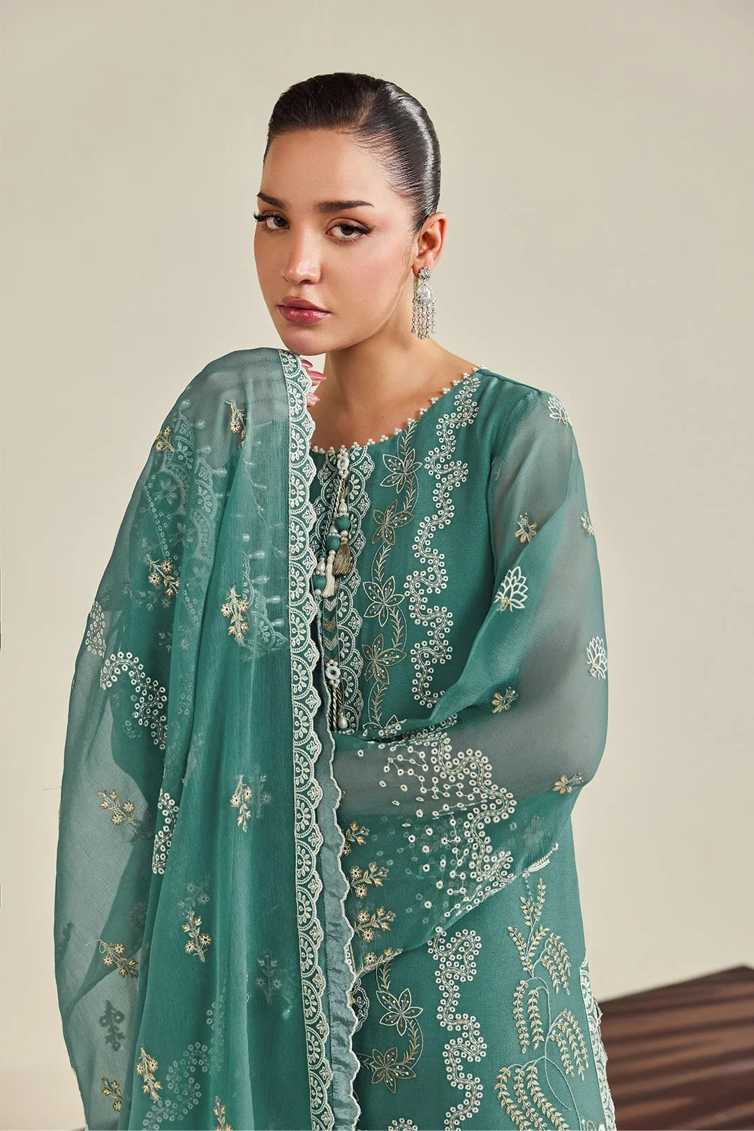 Dhaagay by Alizeh Fashion Unstitched Embroidered Chiffon 3 Piece Suit AF26UCD AF-DHG-5052 Zarqa - Festive Collection