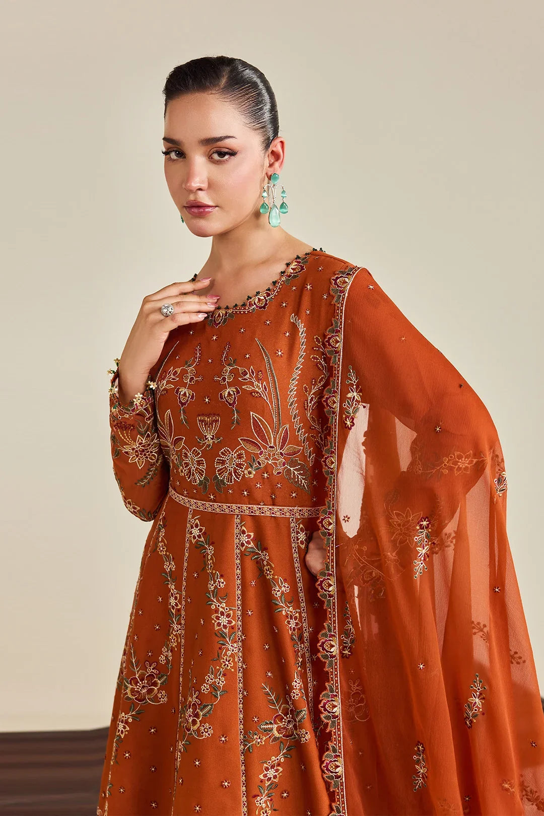 Dhaagay by Alizeh Fashion Unstitched Embroidered Chiffon 3 Piece Suit AF26UCD AF-DHG-5048 Zumar - Festive Collection