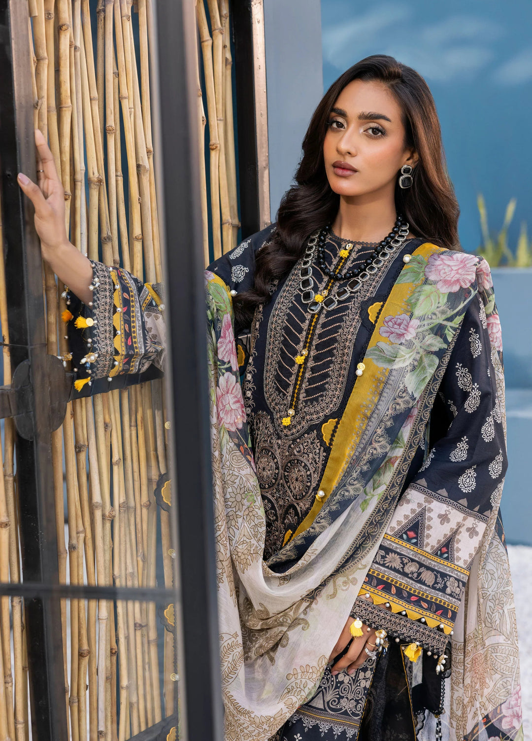 La Elise Women Unstitched Embroidered Lawn 3 Piece Suit 0000406 Mylah - Festive Collection