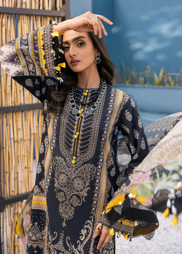 La Elise Women Unstitched Embroidered Lawn 3 Piece Suit 0000406 Mylah - Festive Collection