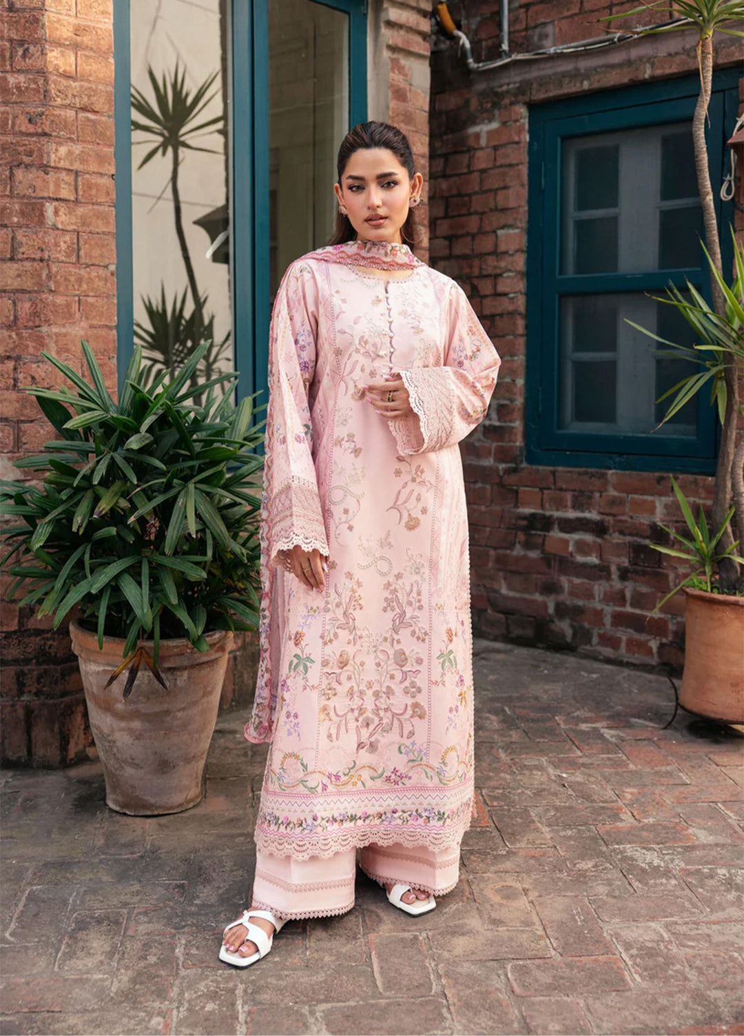 Odyssey by Florent Unstitched Embroidered Lawn 3 Piece Suit FL26UOL FZ-2A - Eid Collection