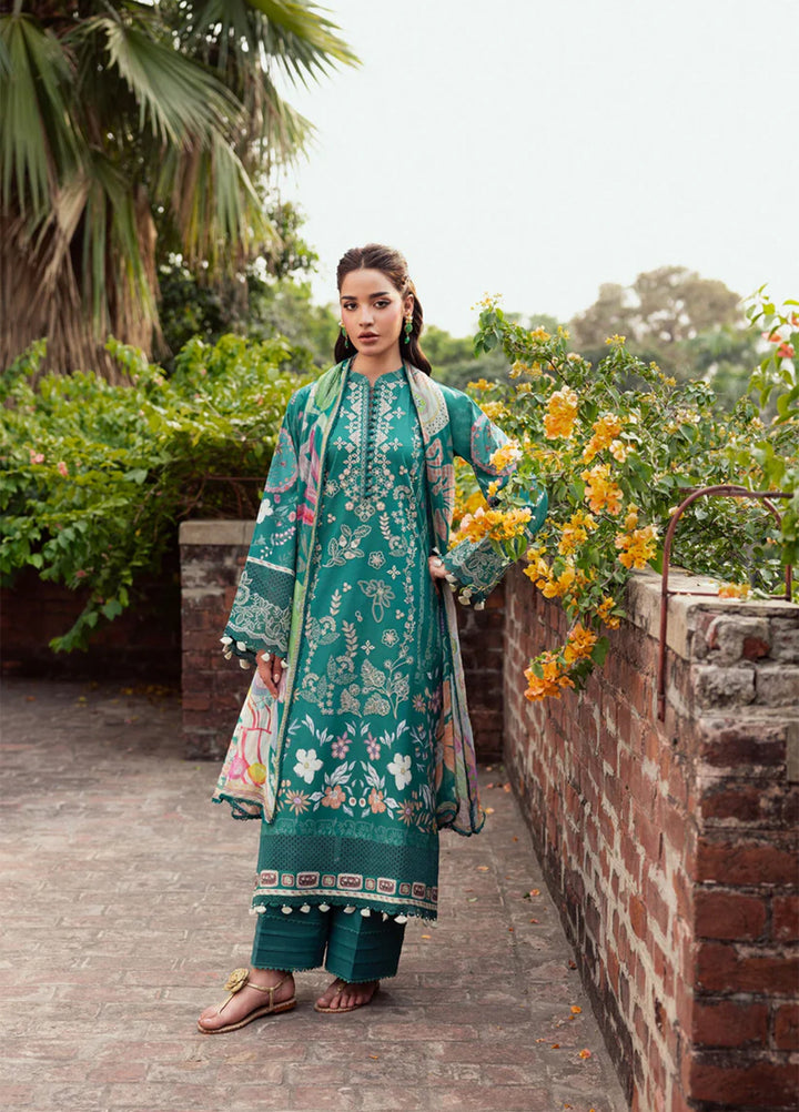 Odyssey by Florent Unstitched Embroidered Lawn 3 Piece Suit FL26UOL FZ-3A - Eid Collection