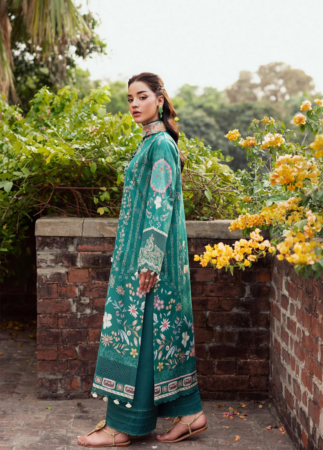 Odyssey by Florent Unstitched Embroidered Lawn 3 Piece Suit FL26UOL FZ-3A - Eid Collection