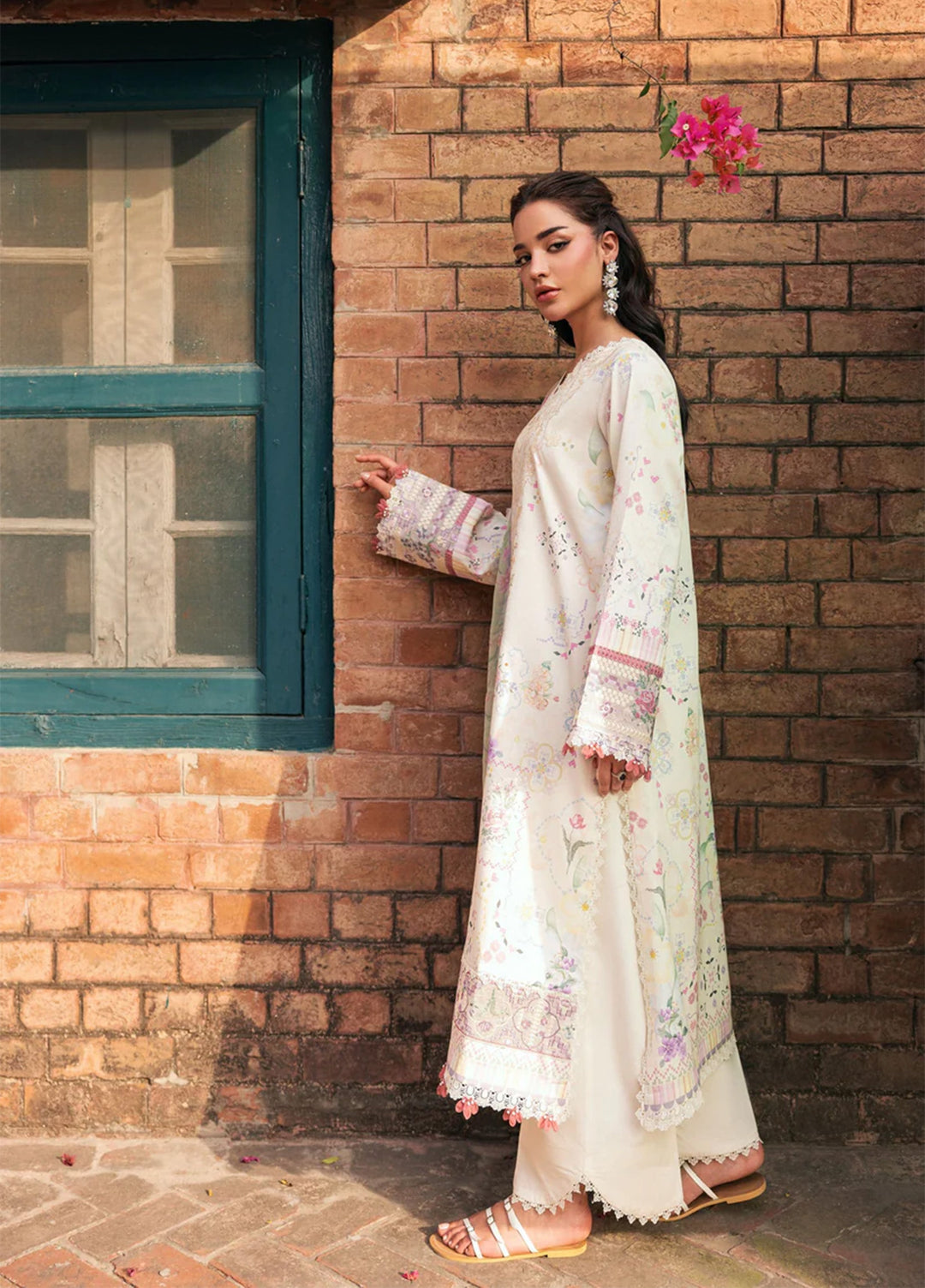 Odyssey by Florent Unstitched Embroidered Lawn 3 Piece Suit FL26UOL FZ-5A - Eid Collection