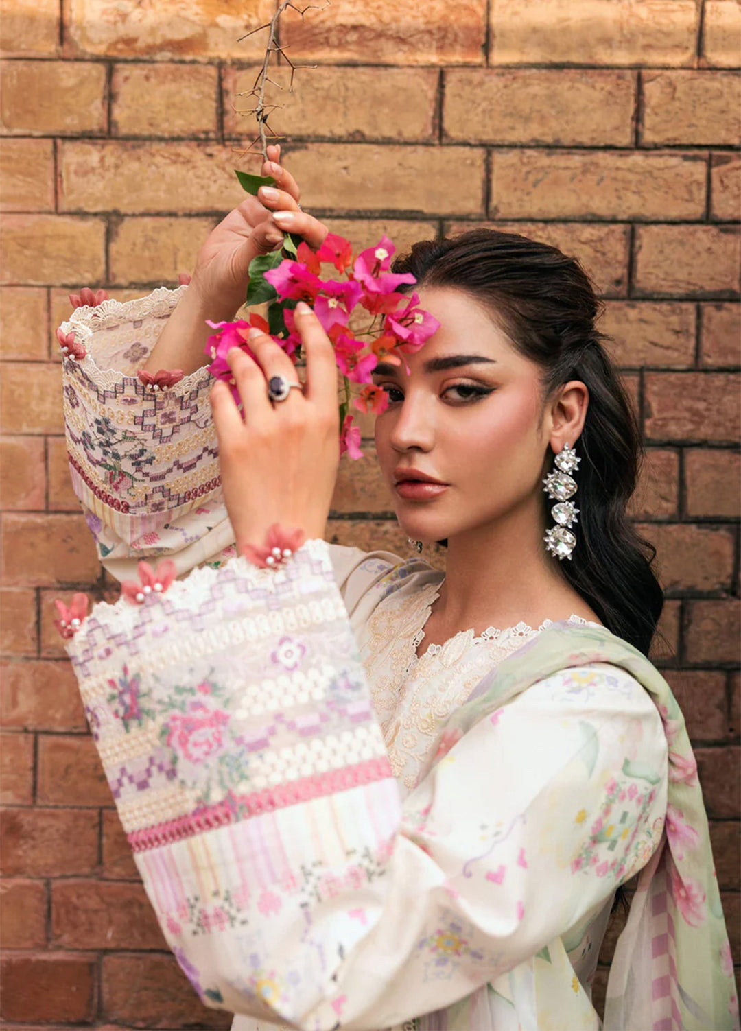 Odyssey by Florent Unstitched Embroidered Lawn 3 Piece Suit FL26UOL FZ-5A - Eid Collection