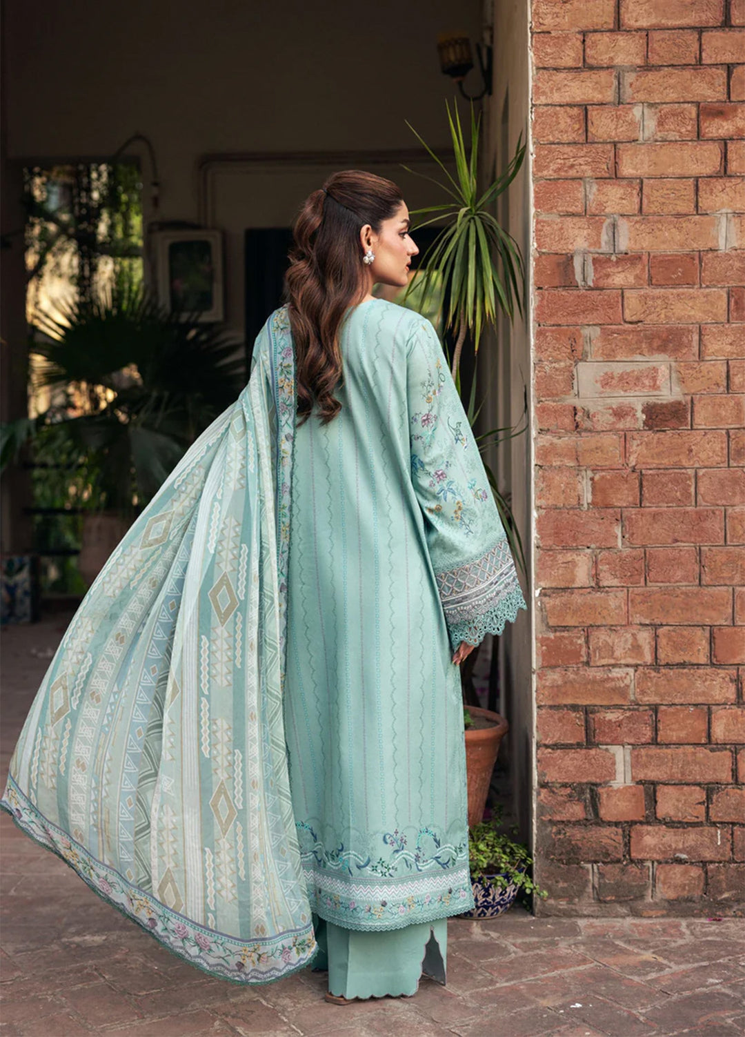 Odyssey by Florent Unstitched Embroidered Lawn 3 Piece Suit FL26UOL FZ-2B - Eid Collection