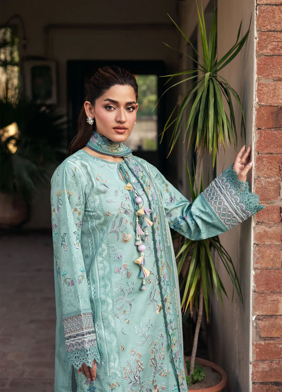 Odyssey by Florent Unstitched Embroidered Lawn 3 Piece Suit FL26UOL FZ-2B - Eid Collection