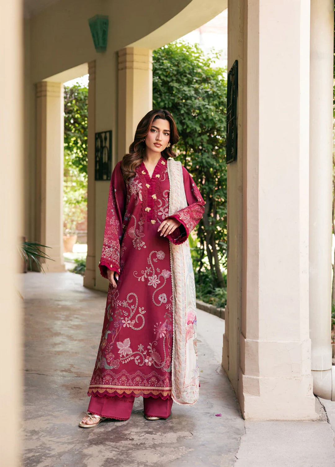 Odyssey by Florent Unstitched Embroidered Lawn 3 Piece Suit FL26UOL FZ-6A - Eid Collection
