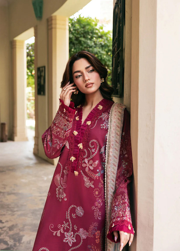 Odyssey by Florent Unstitched Embroidered Lawn 3 Piece Suit FL26UOL FZ-6A - Eid Collection