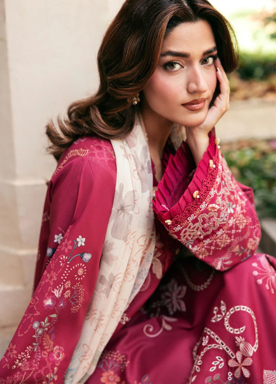 Odyssey by Florent Unstitched Embroidered Lawn 3 Piece Suit FL26UOL FZ-6A - Eid Collection