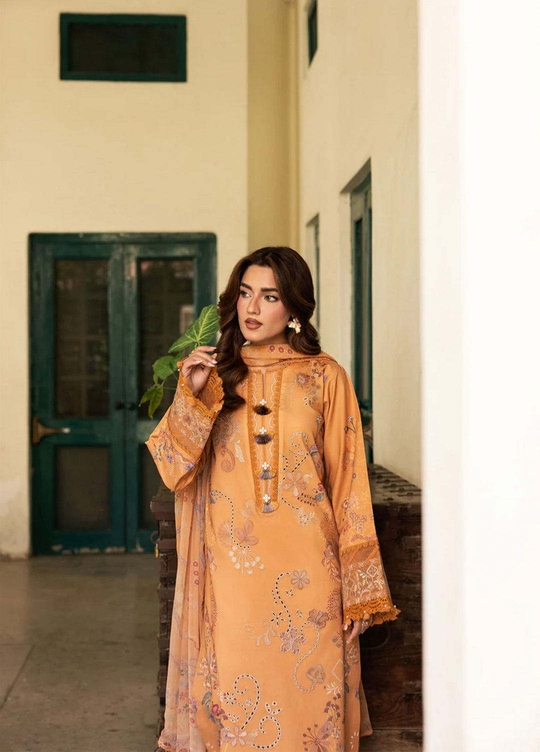 Odyssey by Florent Unstitched Embroidered Lawn 3 Piece Suit FL26UOL FZ-6B - Eid Collection