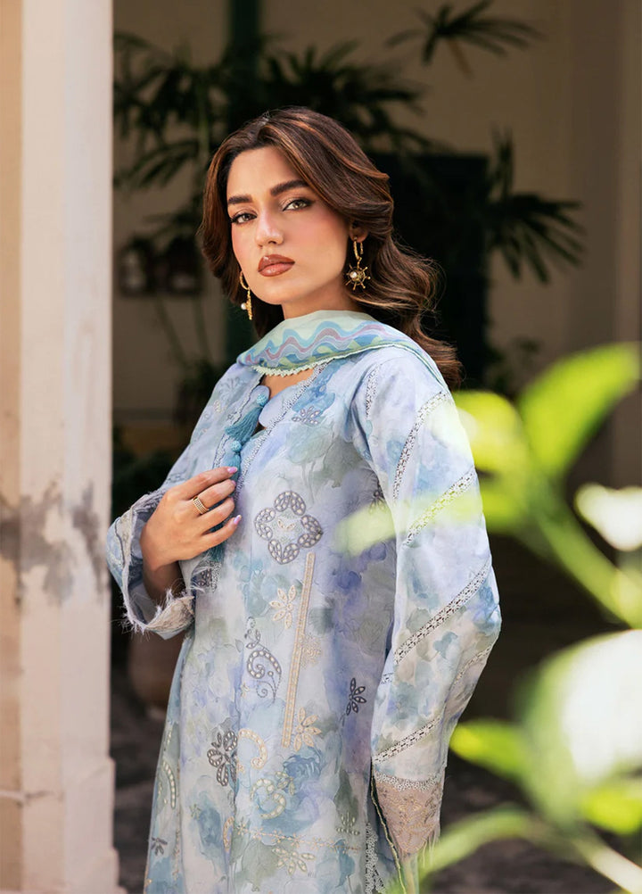 Odyssey by Florent Unstitched Embroidered Lawn 3 Piece Suit FL26UOL FZ-4B - Eid Collection