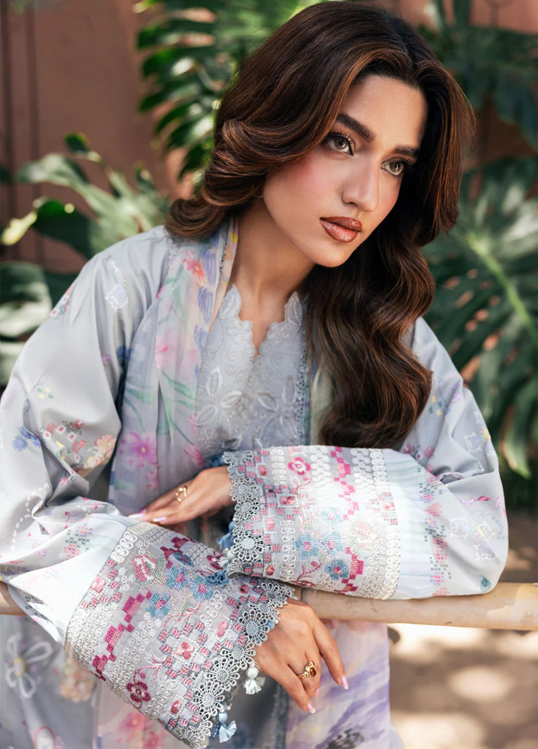 Odyssey by Florent Unstitched Embroidered Lawn 3 Piece Suit FL26UOL FZ-5B - Eid Collection